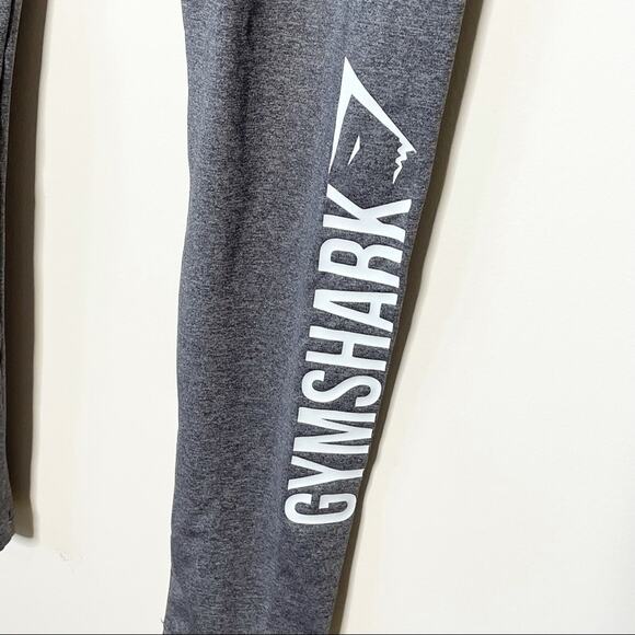 GYMSHARK spellout gray heather full length leggings women's size small - Picture 2 of 4
